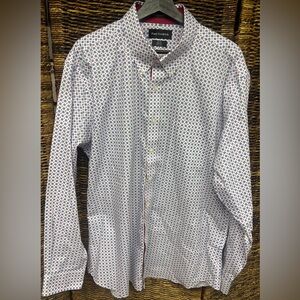 Paul Fredrick Men's‎ Patterned Shirt - Blue and Red